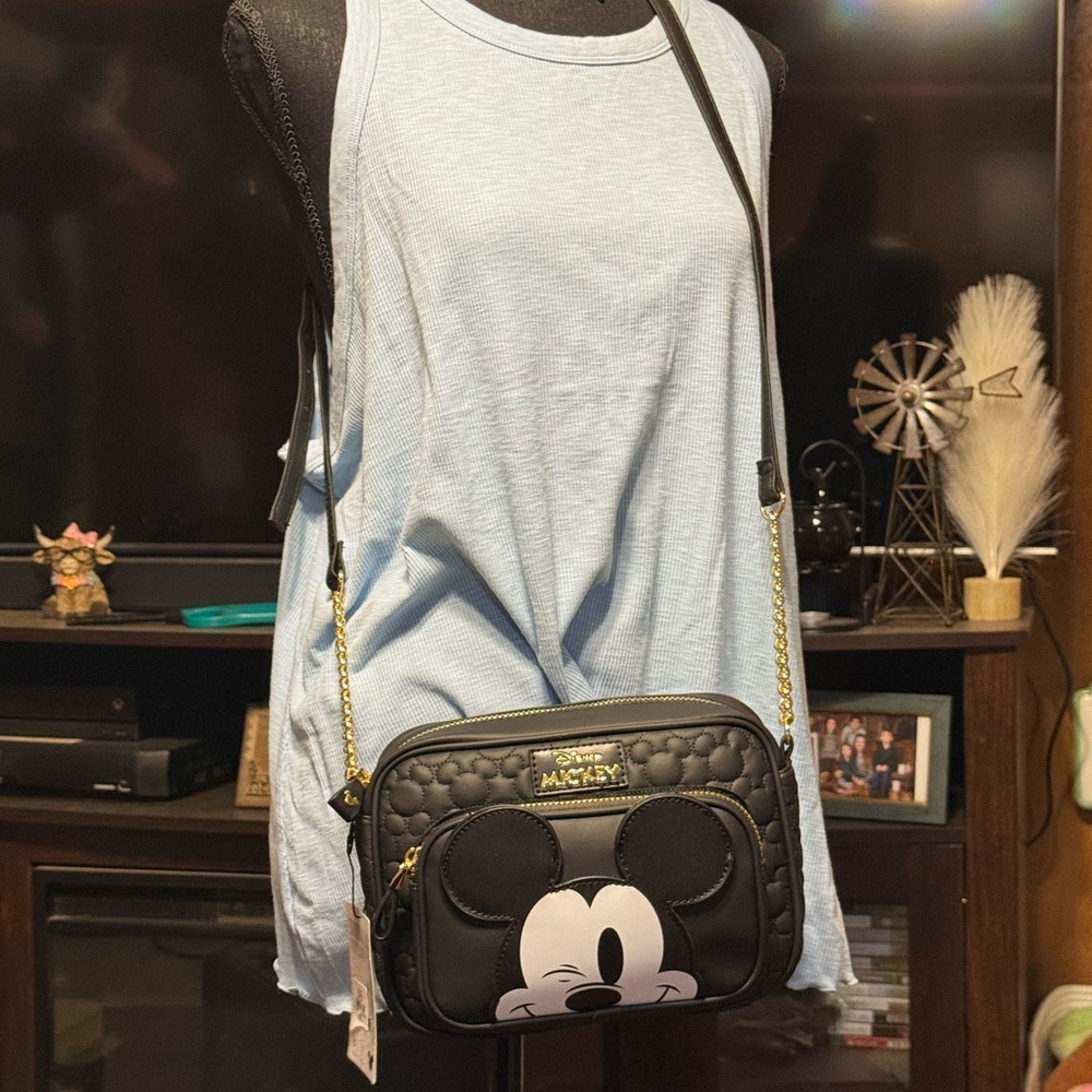 Primary Mickey Mouse Black Crossbody Bag
